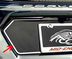 ACC Carbon Fiber w/Stainless Trim Tag Back Trim Plate For C8 Corvette