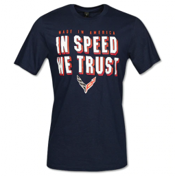 In Speed We Trust T-Shirt Blue C8 Corvette