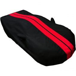 Ultraguard Plus Car Cover Black W/ Red Stripes For 2020-2023 C8 Corvette