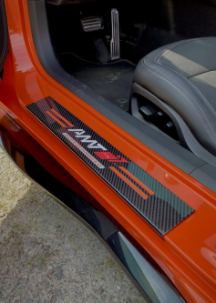 Carbon Fiber Door Sill Plates w/Logos For C7 Corvette