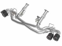 AFe Mach Force XP Exhaust w/o Mufflers w/Black Tips NPP For C8 Corvette