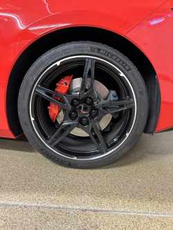 Black Wheel Rim Lug Nut Covers Package For C8 Corvette