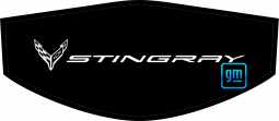 Mono-White Stingray + Flags Logos Trunk Cover For C8 Corvette