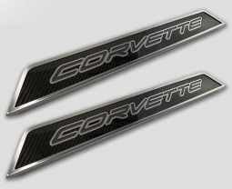 Replacement Door Sills w/Carbon Fiber and CORVETTE Word For C8 Corvette