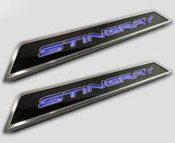 Replacement Door Sills w/LED and STINGRAY Word For C8 Corvette