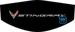 White Stingray + Flags Logos Trunk Cover For C8 Corvette