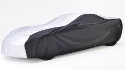Intro-Guard Silver and Black Car Cover With Flag Logo for C7 Corvette