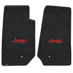 Lloyd Velourtex for Jeep Wrangler Unlimited 2007-2013 2pc Front Black Red Jeep Logo
