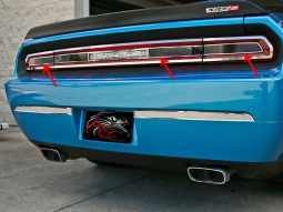 Smoked Plexi Tail Light Trim Plate For 2008-2014 Dodge Challenger