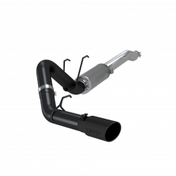 MBRP S5247BLK Ford 4 Inch Exhaust Resonator Back Single Side Exit Black Series for 17-20 Ford F250/F