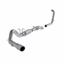 MBRP S6206AL 4 Inch Turbo Back Single Side Stock Cat Exit Aluminized Steel For 03-07 Ford F-250/350 