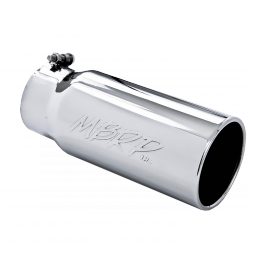 MBRP T5050 Exhaust Tail Pipe Tip 5 Inch O.D. Rolled Straight 4 Inch Inlet 12 Inch Length T304 Stainl
