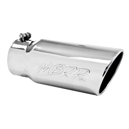 MBRP T5051 Exhaust Tail Pipe Tip 5 Inch O.D. Angled Rolled End 4 Inch Inlet 12 Inch Length T304 Stai