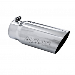MBRP T5052 Exhaust Tail Pipe Tip 5 Inch O.D. Angled Single Walled 4 Inch Inlet 12 Inch Length T304 S