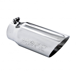 MBRP T5053 Exhaust Tail Pipe Tip 5 Inch O.D. Dual Wall Angled 4 Inch Inlet 12 Inch Length T304 Stain