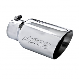 MBRP T5072 Exhaust Tail Pipe Tip 6 Inch O.D. Dual Wall Angled 4 Inch Inlet 12 Inch Length T304 Stain