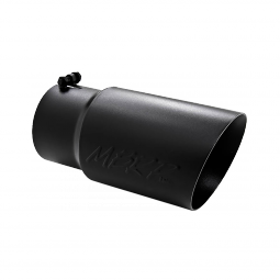 MBRP T5074BLK Exhaust Tip 6 Inch O.D. Dual Wall Angled 5 Inch Inlet 12 Inch Length-Black Finish