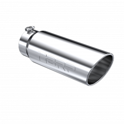 MBRP T5125 Exhaust Tip 6 Inch O.D. Angled Rolled End 5 Inch Inlet 18 Inch Length T304 Stainless Stee