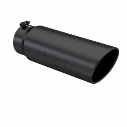 MBRP T5125BLK Exhaust Tip 6 Inch O.D. Angled Rolled End 5 Inch Inlet 18 Inch Length Black Finish