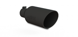 MBRP T5126BLK Exhaust Tip 7 Inch O.D. Rolled End 4 Inch Inlet 18 Inch Length Black Coated