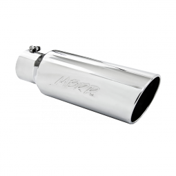 MBRP T5130 Exhaust Tip 6 Inch O.D. Rolled End 4 Inch Inlet 18 Inch Length T304 Stainless Steel