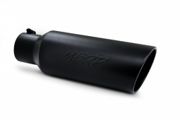 MBRP T5130BLK Exhaust Tip 6 Inch O.D. Rolled End 4 Inch Inlet 18 Inch Length Black Finish