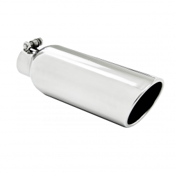 MBRP T5149 4 Inch OD 2.25 Inch Inlet 12 Inch Length Exhaust Tail Pipe Tip Angled Cut Rolled End Clam