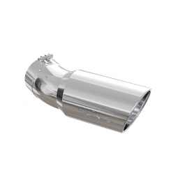 MBRP T5154 Exhaust Tip 6 Inch O.D. Angled Rolled End 5 Inch Inlet 15 1/2 Inch Length 30 Degree Bend 