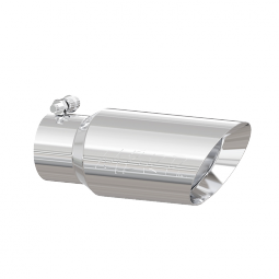 MBRP T5156 Exhaust Tip 4 Inch O.D. Dual Wall Angled 3 Inch Inlet 10 Inch Length T304 Stainless Steel