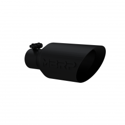 MBRP T5161BLK Exhaust Tip 4 1/2 Inch O.D. Dual Wall Angle Rolled End 2.5 Inch Inlet 11 Inch Length B