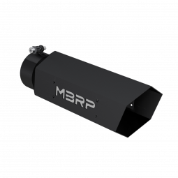 MBRP T5164BLK Universal 5 Inch Hexagon Shaped W/Back Plate Black Series Exhaust Tip