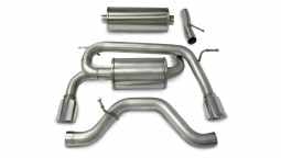 Corsa 14212 3.0 Inch Cat-Back Sport Dual Rear Exhaust 4.0 Inch Polished Tips 06-08 Hummer H3 3.5L/3.
