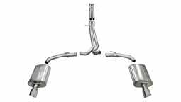 Corsa 14315 2.5 Inch Cat-Back Sport Dual Exhaust 4.0 Inch Polished Tips 10-17 Ford Taurus SHO/10-13 
