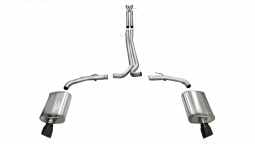 Corsa 14315BLK 2.5 Inch Cat-Back Sport Dual Exhaust 4.0 Inch Black Tips 10-17 Ford Taurus SHO/10-13 
