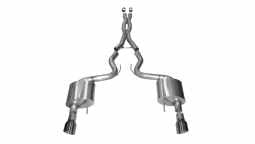 Corsa 14328GNM 3.0 Inch Cat-Back Xtreme Dual Exhaust 4.5 Inch Gunmetal Tips 15-17 Ford Mustang GT Fa
