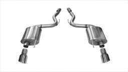 Corsa 14329 3.0 Inch Axle-Back Touring Dual Exhaust Polished 4.5 Inch Tips 15-17 Mustang GT Fastback