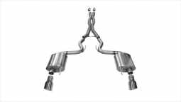 Corsa 14332 3.0 Inch Cat-Back Sport Dual Exhaust 4.5 Inch Polished Tips 15-17 Ford Mustang GT Fastba