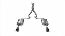 Corsa 14332BLK 3.0 Inch Cat-Back Sport Dual Exhaust 4.5 Inch Black Tips 15-17 Ford Mustang GT Fastba