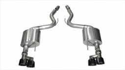 Corsa 14334BLK 3.0 Inch Axle-Back Sport Dual Exhaust Black 4.0 Inch Tips 15-Present Mustang GT Fastb
