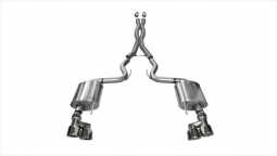 Corsa 14337 3.0 Inch Cat-Back Sport Dual Exhaust 4.0 Inch Polished Tips 15-Present Ford Mustang GT F