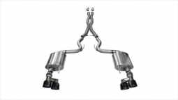 Corsa 14337BLK 3.0 Inch Cat-Back Sport Dual Exhaust 4.0 Inch Black Tips 15-Present Ford Mustang GT F