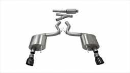 Corsa 14343BLK 3.0 Inch Cat-Back Sport Dual Exhaust 4.5 Inch Black Tips 15-17 Ford Mustang EcoBoost 