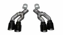 Corsa 14359BLK Two Twin 4.0 Inch Black Tips Clamps Included Dual Rear Exit For Corsa Cadillac CTS-V 