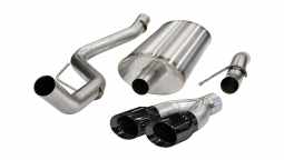 Corsa 14387BLK 3.0 Inch Cat-Back Sport Single Side Exit Exhaust 4.0 Inch Black Tips 11-14 Ford F150 
