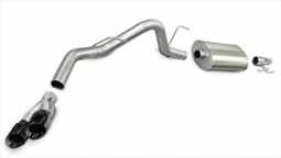 Corsa 14392BLK 3.0 Inch Cat-Back Sport Single Side Exit Exhaust 4.0 Inch Black Tips 11-14 Ford F150 