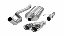 Corsa 14393 3.0 Inch Cat-Back Sport Single Side Exit Exhaust 4.0 Inch Polished Tips 11-14 Ford F150 