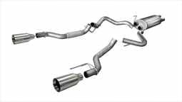 Corsa 14397 3.0 Inch Cat-Back Sport Dual Rear Exhaust 5 Inch Satin Polished Tips 17-Present Ford F15