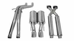 Corsa 14451 2.5 Inch Cat-Back Sport Dual Center Exhaust 4.0 Inch Polished Tips 06-10 Jeep Grand Cher