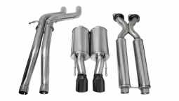 Corsa 14451BLK 2.5 Inch Cat-Back Sport Dual Center Exhaust 4.0 Inch Black Tips 06-10 Jeep Grand Cher