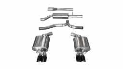 Corsa 14474BLK 2.5 Inch Cat-Back Sport Dual Rear Exhaust 3.0 Inch Black Tips 11-14 Dodge Charger 3.6